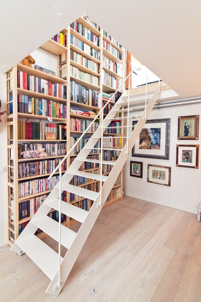 階段,本棚,遊び心